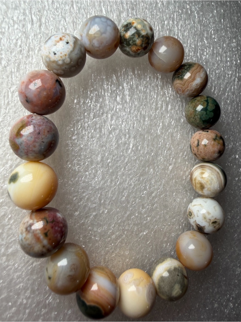 Rare 11MM 8th Vein Ocean Jasper Natural Crystal Bracelet